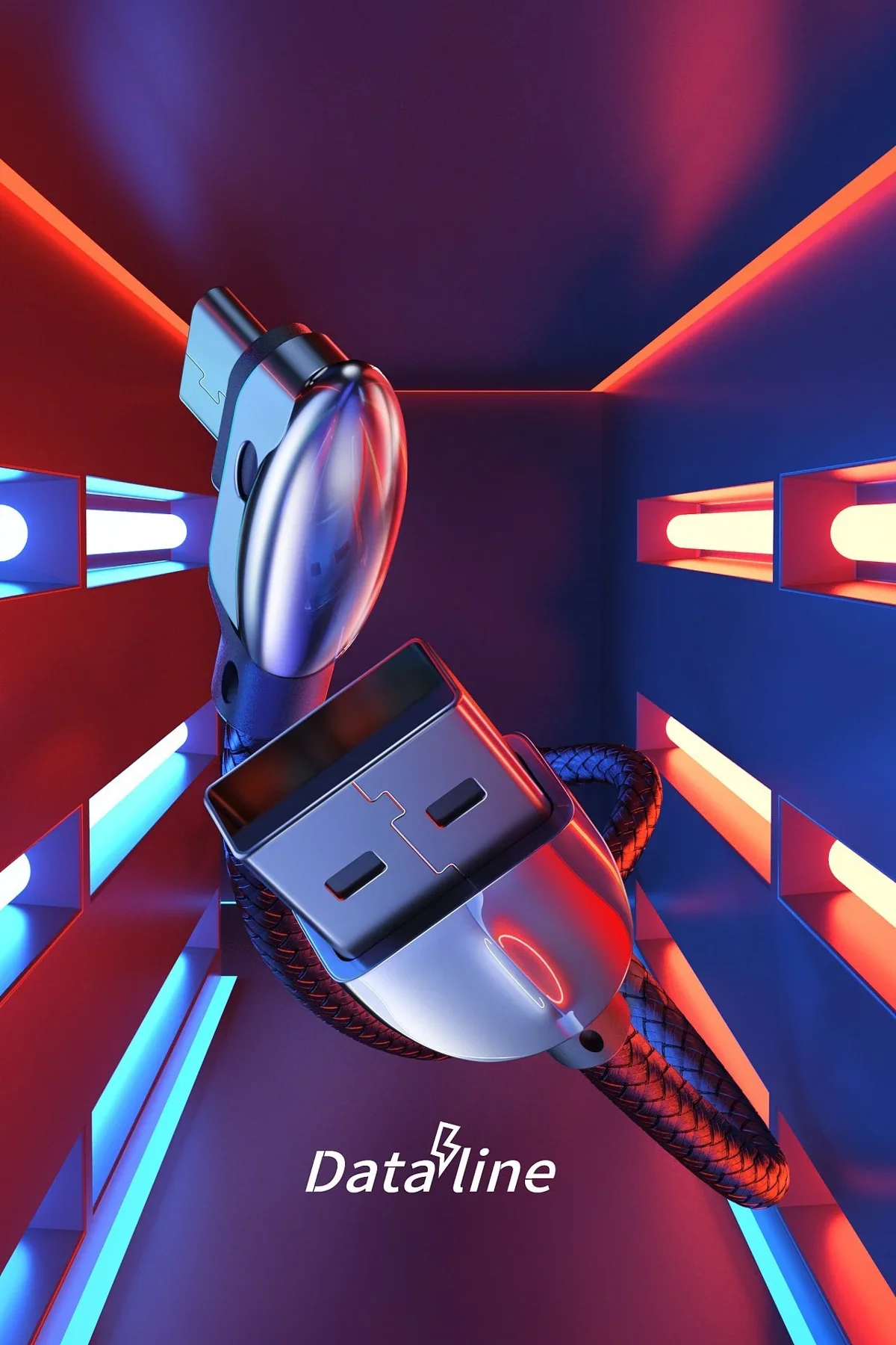 USB cable 3D render