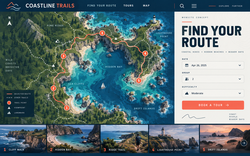 Coastline Trails tour operator booking website design