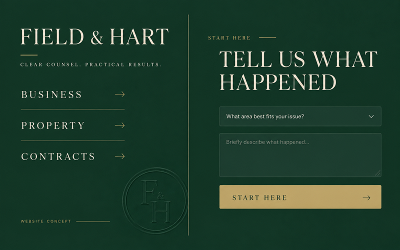 Field and Hart small business law firm website design
