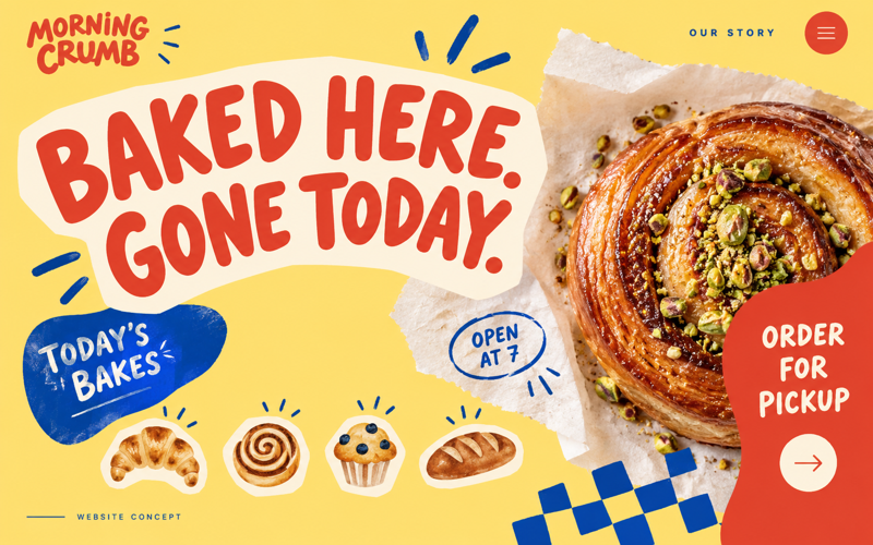 Morning Crumb bakery online ordering website design